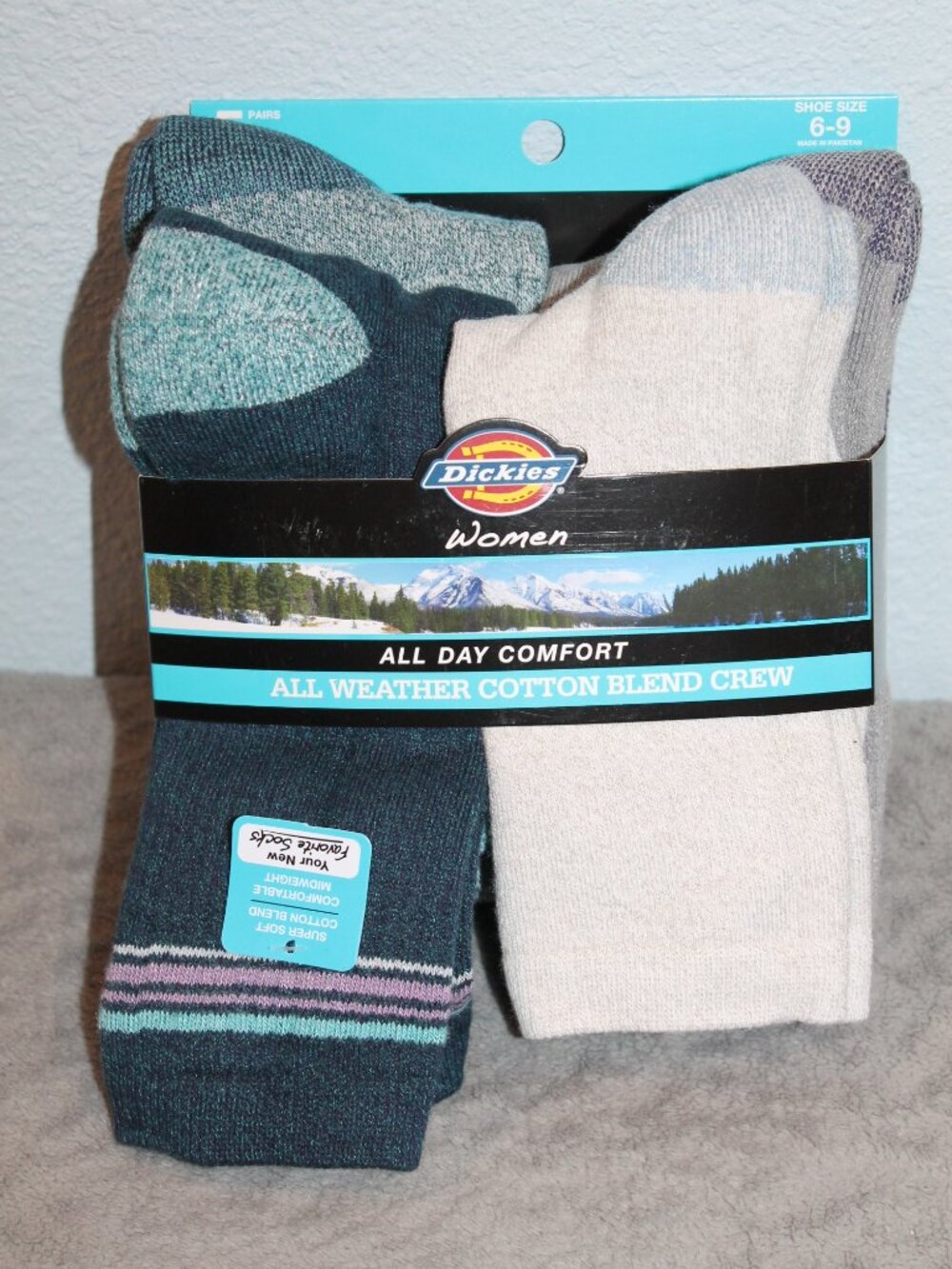 Dickies Women's All Day Comfort Crew Socks 5 Pairs Shoe Size 6 - 9 Multi Color